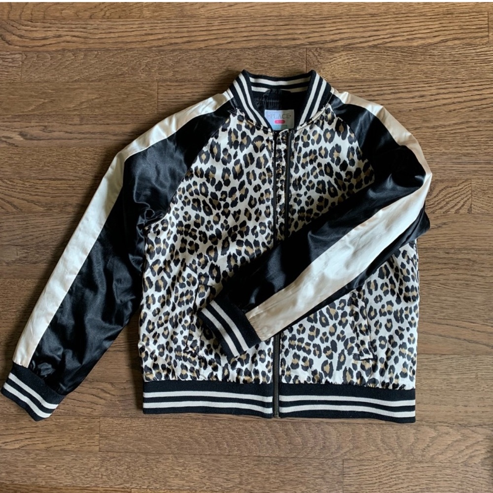 Leopard Print Kids Bomber Jacket